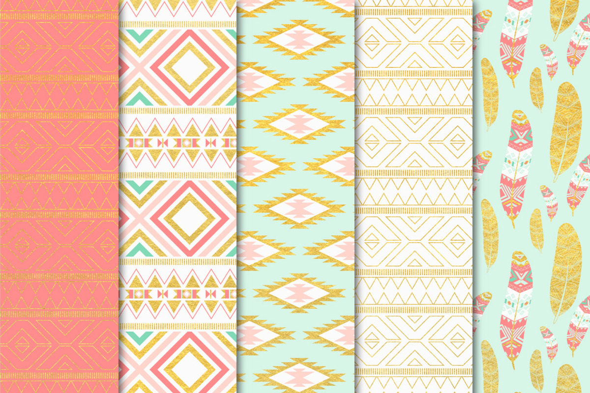 Digital Paper Navajo Set 03, a Pattern Graphic by Maishop (Photo 3 of 3)