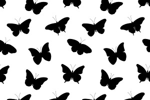 Butterfly Silhouettes Pattern Vector