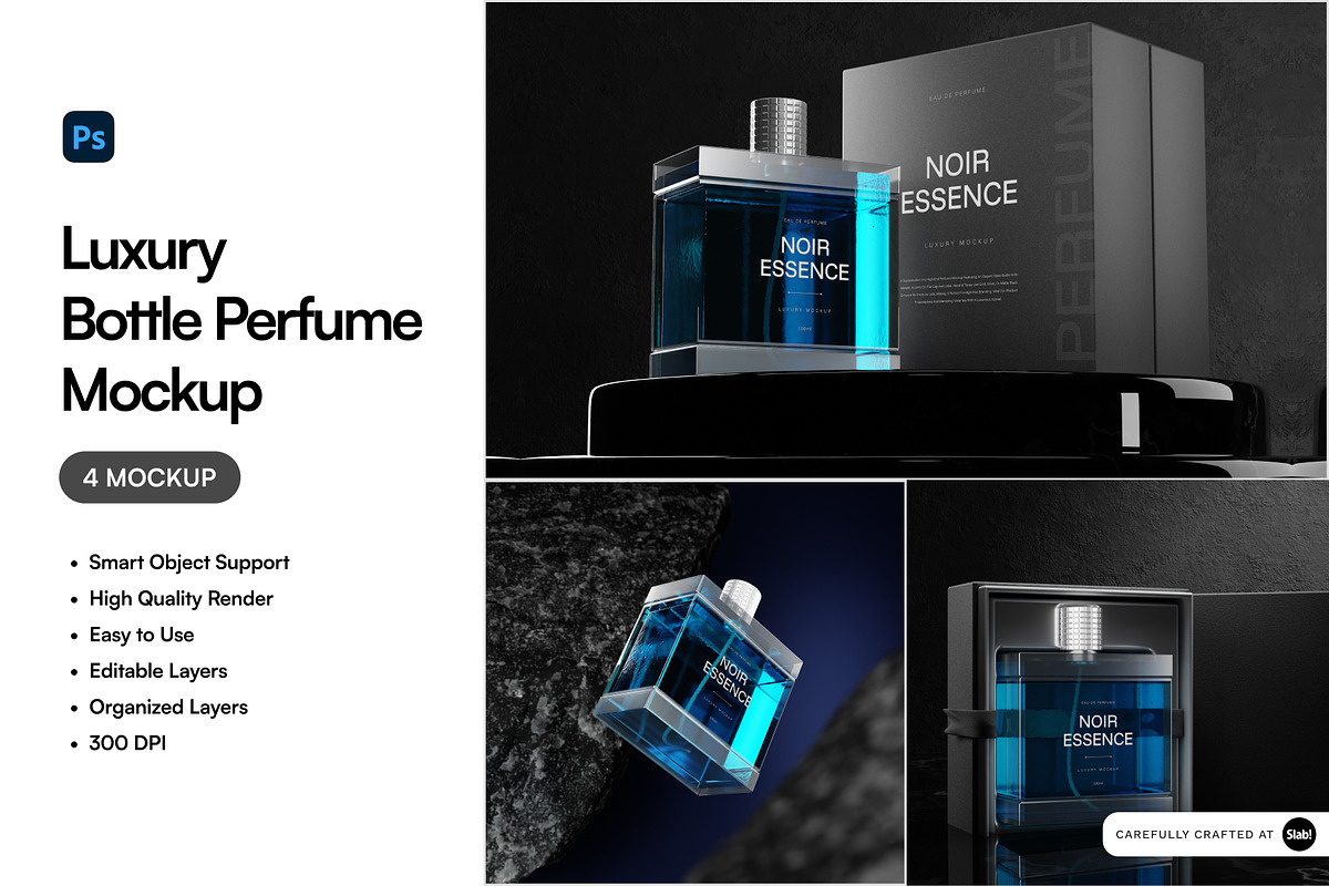 Luxury Bottle Perfume Mockup, a Packaging Mockup by SLAB! Design (Photo 1 of 6)