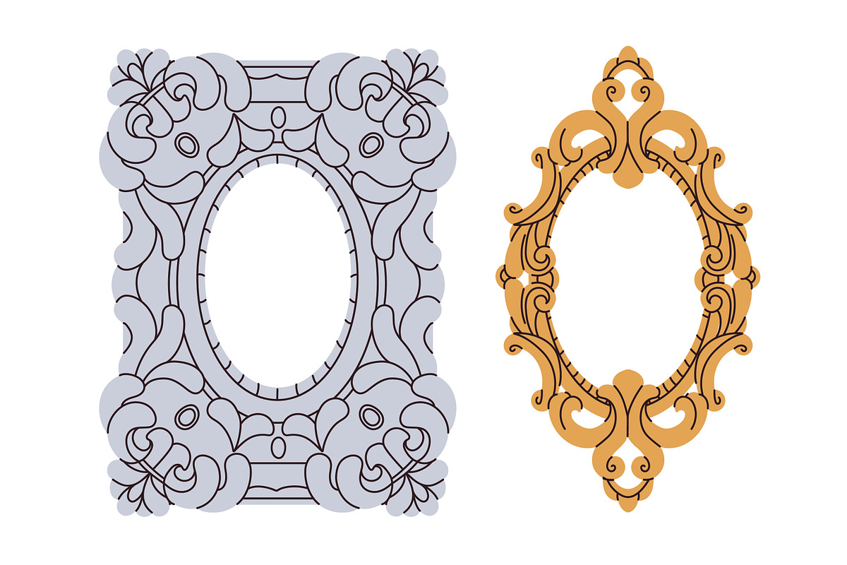 Vintage picture frames, borders set, an Object Illustration by Good Studio (Photo 8 of 16)