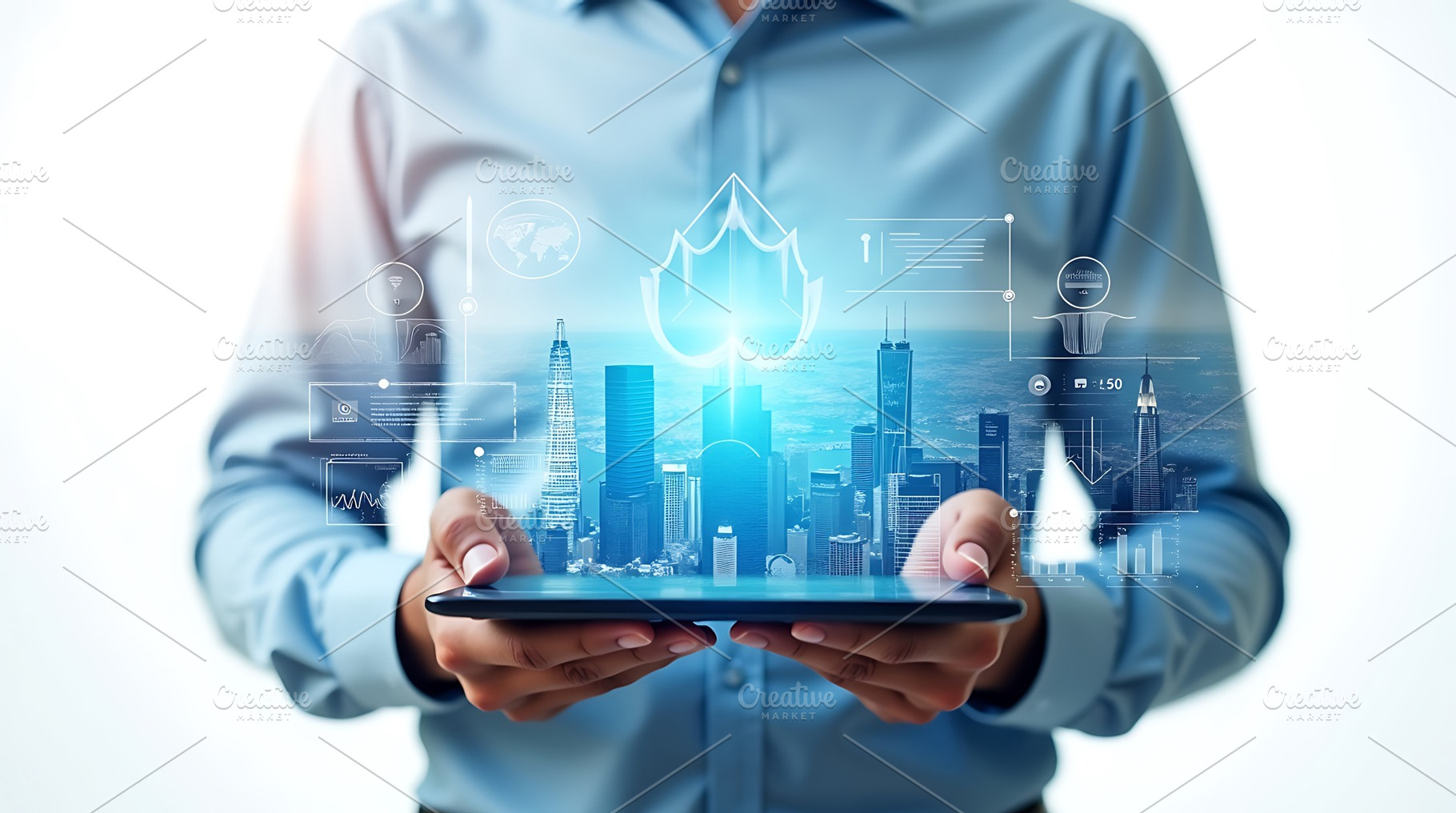 Smart city technology concept man, a Business Photo by Artonix