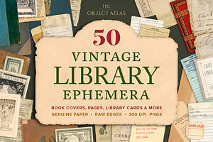 50 Vintage Library Ephemera