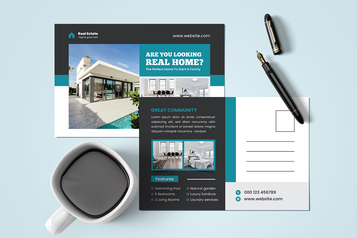 Real Estate Postcard Templates, a Card Template by Pixelpick (Photo 2 of 3)