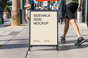 A-Frame Sidewalk Sign PSD Mockup