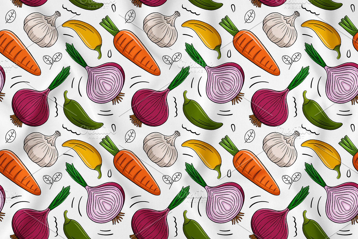 Vegetables Seamless Pattern #01, a Pattern Graphic by MEDZ (Photo 1 of 3)