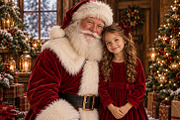 Santa Christmas Digital Backdrop, a Layer Style Add-On by Wild Honey Design Co. (Thumbnail 1 of 2)