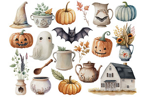 Cute Halloween Clipart Set