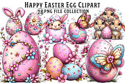 Happy Easter Eggs Clipart, an Illustration by Dream Creation (Thumbnail 1 of 6)