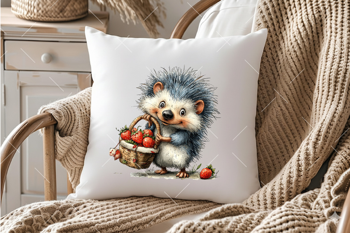 Whimsical Summer Hedgehog Clipart, an Illustration by OK Design (Photo 4 of 6)