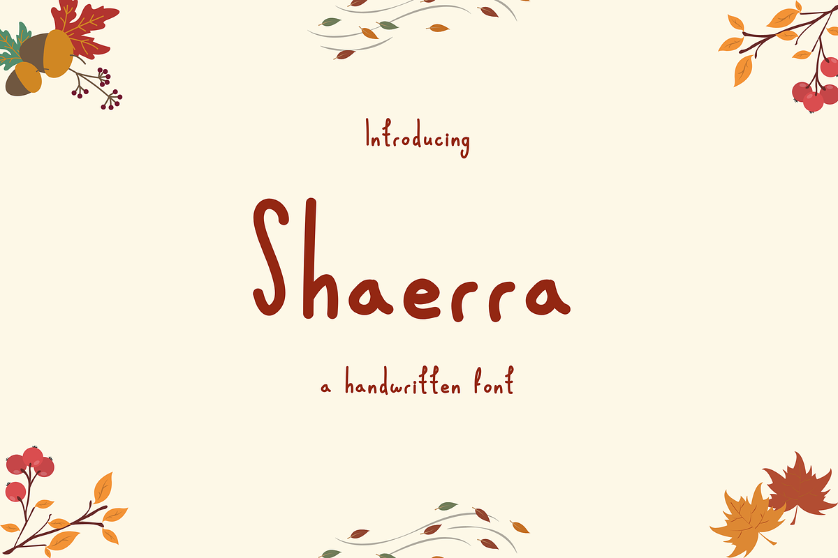 Shaerra a Handwriting Font, a Script Font by Aisyah