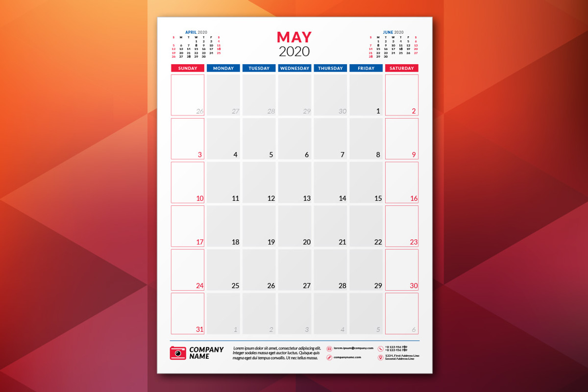 Monthly Planner 2020, a Stationery Template by AntartStock (Photo 5 of 6)