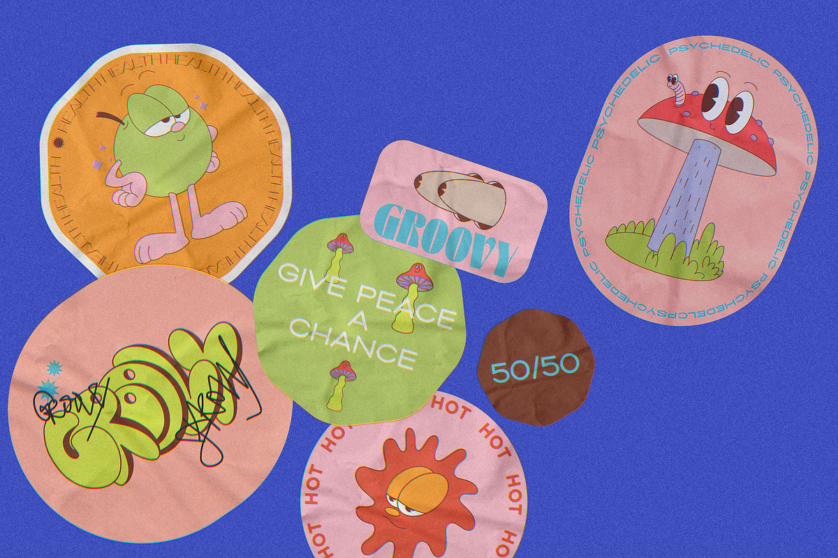 Retro Vibe Stickers, an Emoji Icon by nadispasibenko (Photo 12 of 15)