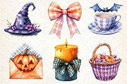 Gingham Halloween Clipart, an Illustration by Dream Creation (Thumbnail 3 of 7)