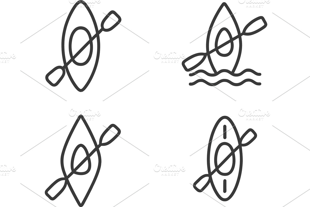 Vector illustration of kayak icons, a Sport Illustration by ZinetroN