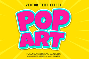 Pop Art Vector 3d Editable Text