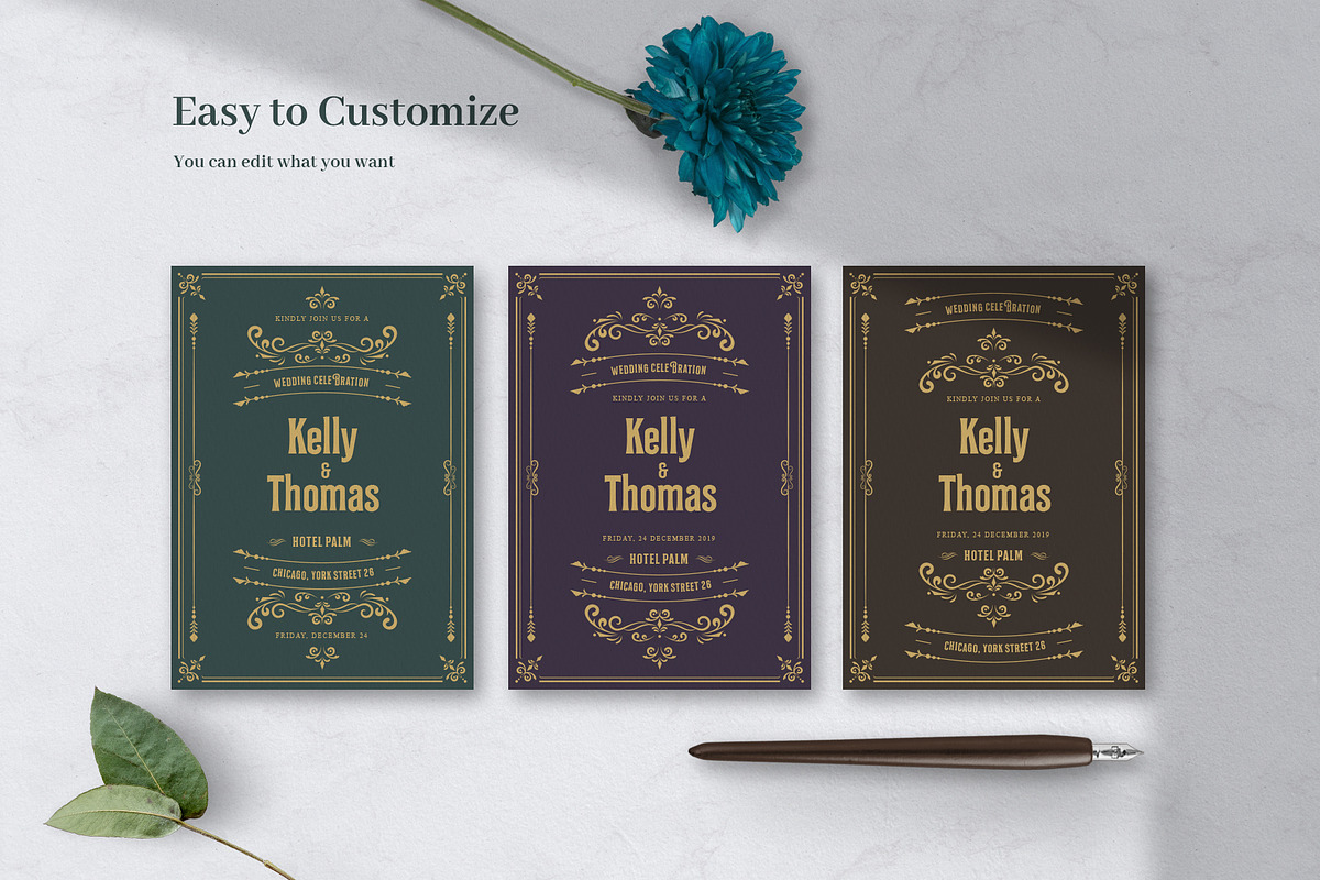 Vintage Wedding Invitation - Emerald, an Invitation Template by uyo66 (Photo 7 of 8)