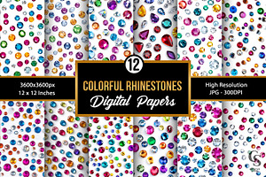 Colorful Rhinestone Seamless Pattern, a Pattern Graphic by Creative Store