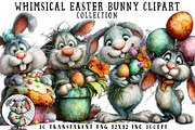 Whimsical Easter Bunny Clipart, an Illustration by OK Design (Thumbnail 1 of 6)