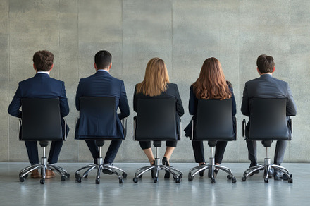 Business Professionals Prepare for a, a Photo by Tanuart