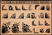 25 Floral Silhouette Puzzle Bundle, a Decorative Illustration by Artivon (Thumbnail 4 of 4)