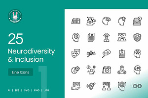 25 Neurodiversity & Inclusion Icons, an Icon by IconBunny