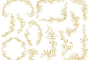 Gold Chinoiserie Floral Clipart Pack, a Decorative Illustration by Century Library (Thumbnail 5 of 11)