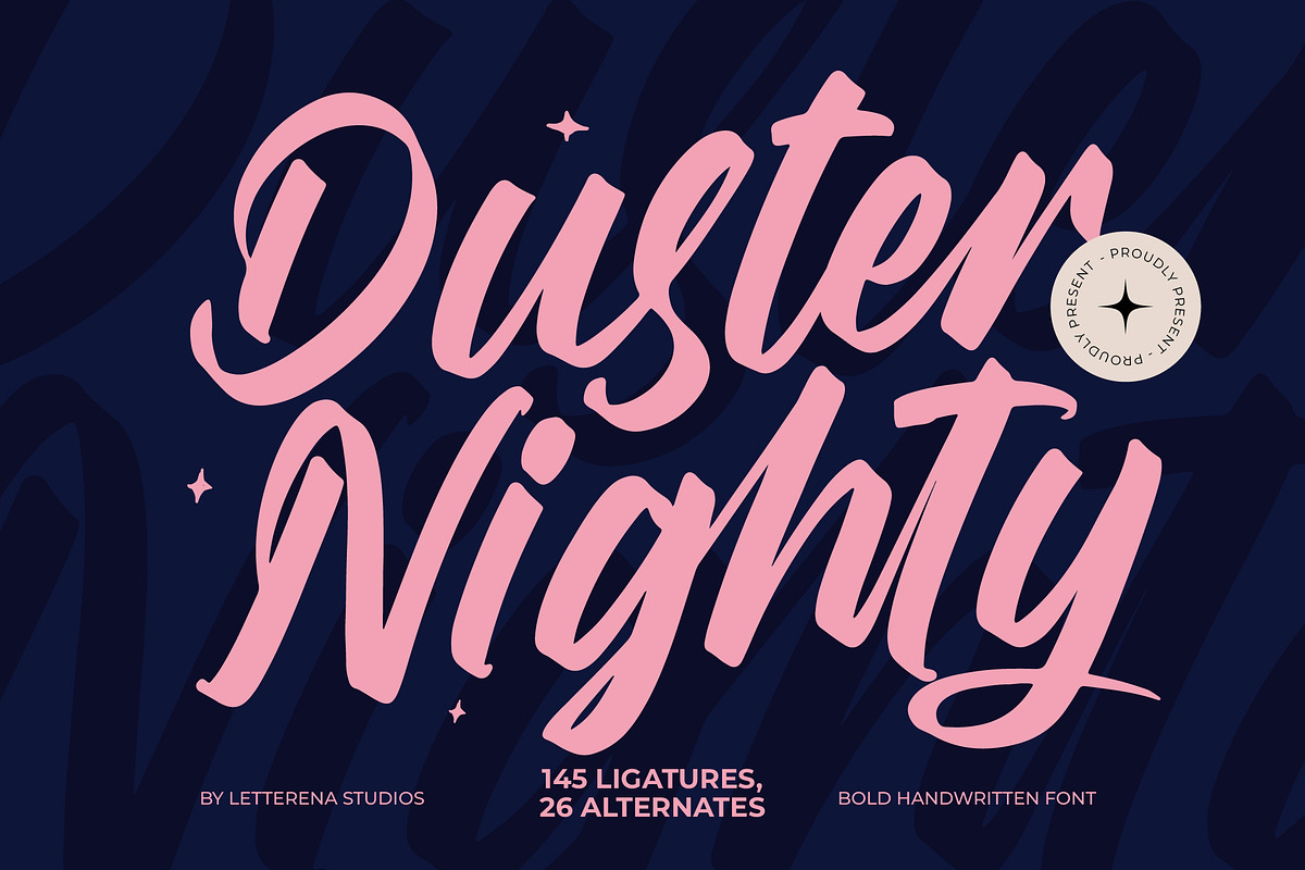 Duster Nighty Bold Handwritten Fon, a Script Font by Letterena Studios Script (Photo 1 of 20)