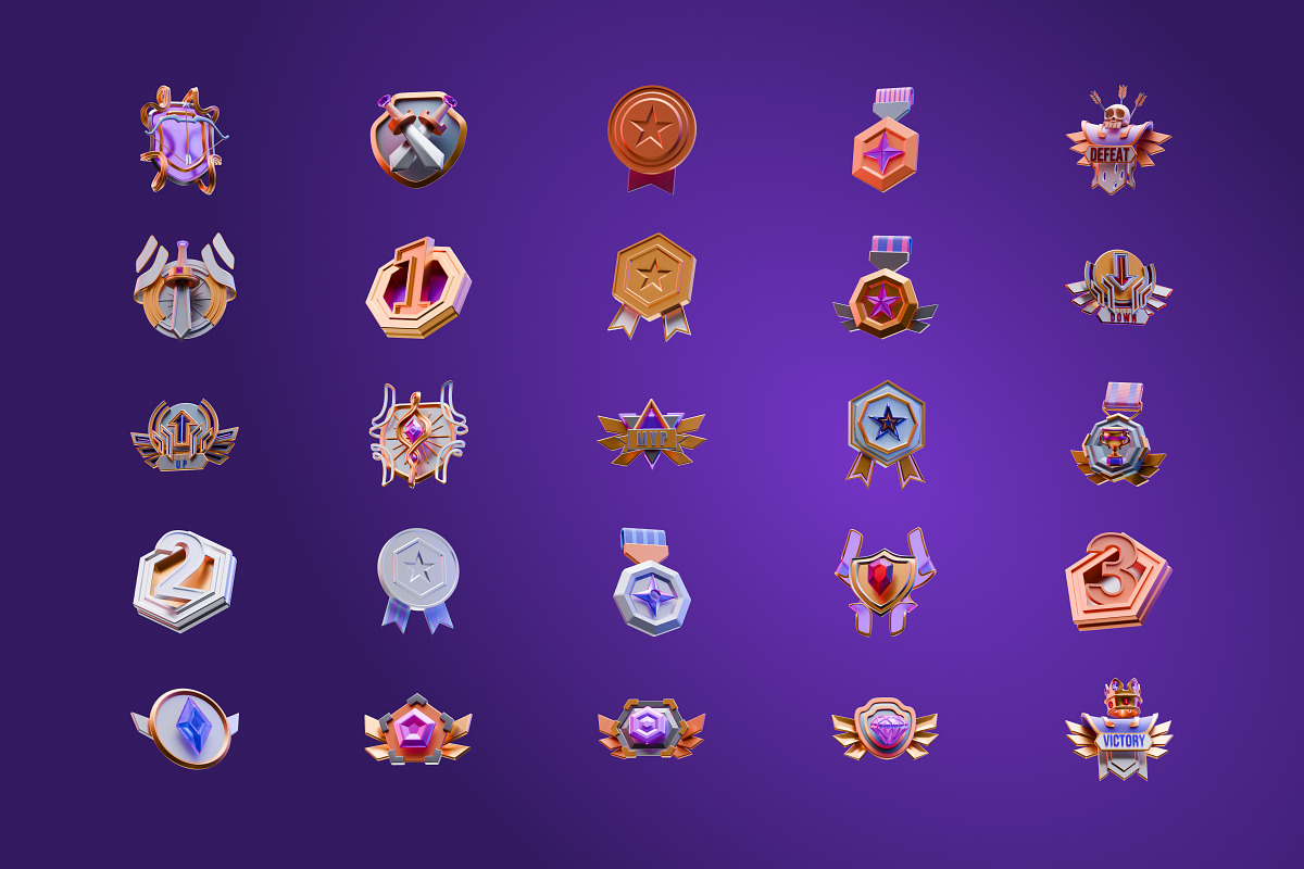3D Game Badge Icon, an Object Graphic by Illustrava (Photo 3 of 7)