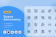 Space Astronomy Icon Set, an Outline Icon by Nathaya Studio (Thumbnail 1 of 2)