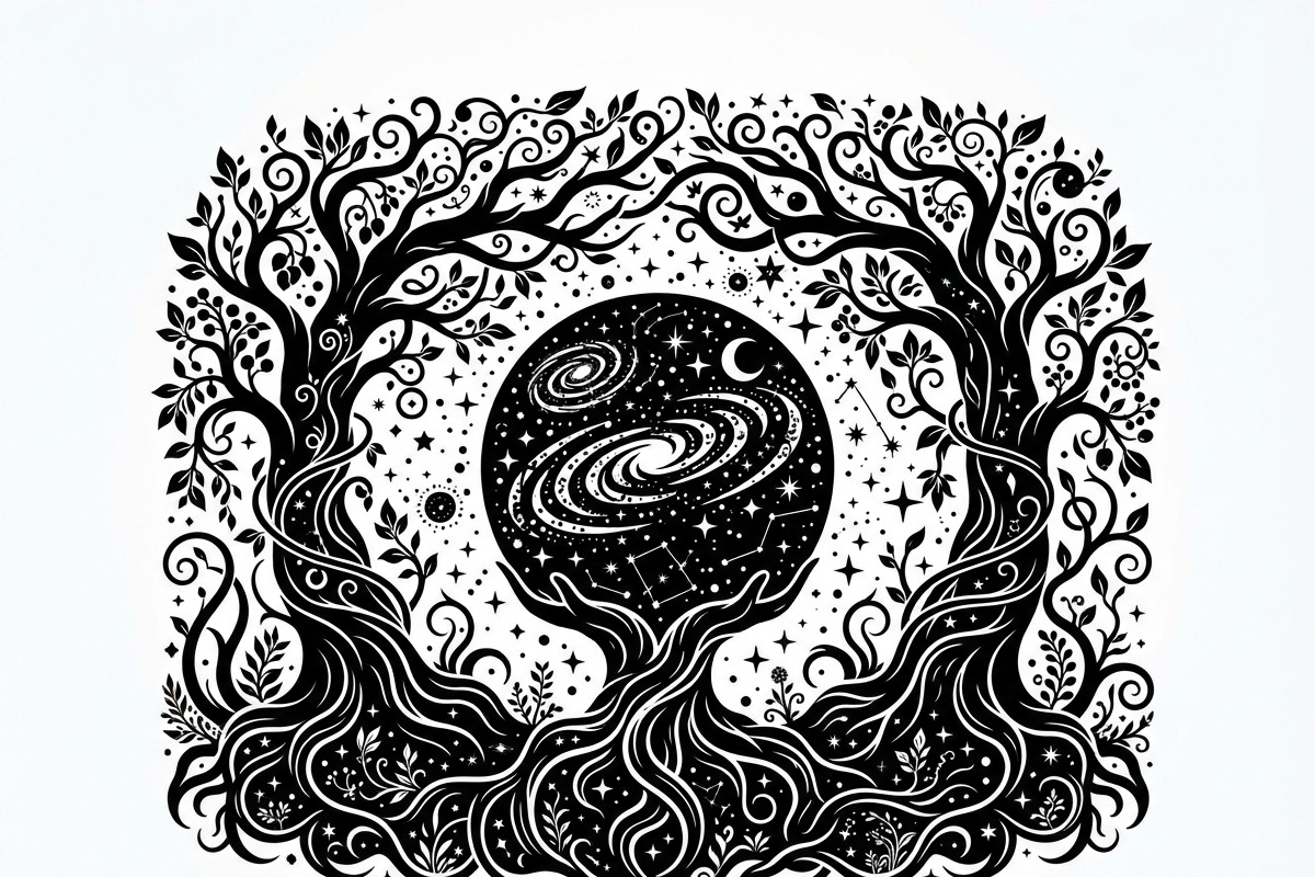 50 Mystical Galaxy Forest Silhouette, a Technology Illustration by Amazin_art (Photo 30 of 33)