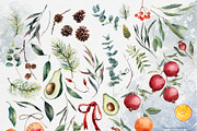 Watercolor winter clipart with fruit, a Decorative Illustration by RushkinaAntonina (Thumbnail 5 of 9)