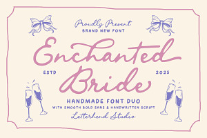 Enchanted Bride Wedding Font, a Script Font by Letterhend Studio