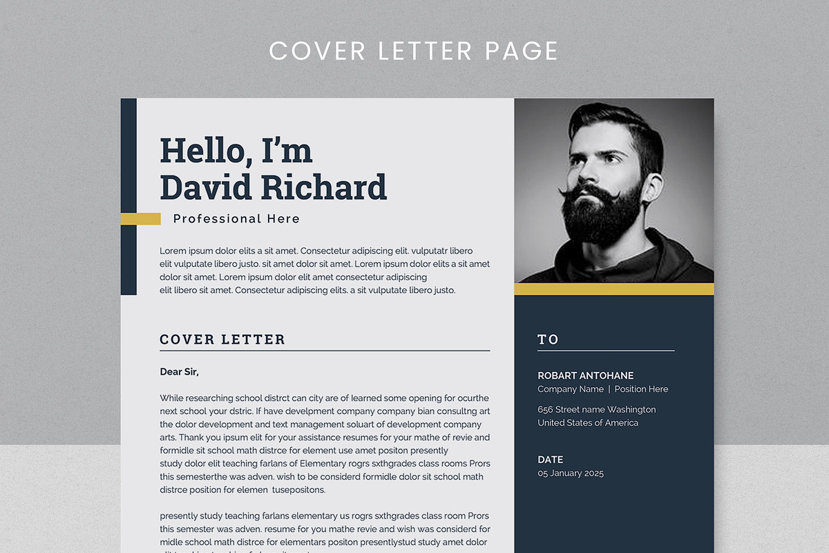 Modern Resume/CV Template, a Resume Template by Proper_media (Photo 4 of 5)