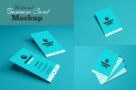 Vertical Business Card Mockups