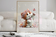 Whimsical Floral Kitten Clipart, a Transportation Illustration by Digital Artistic99 (Thumbnail 8 of 9)