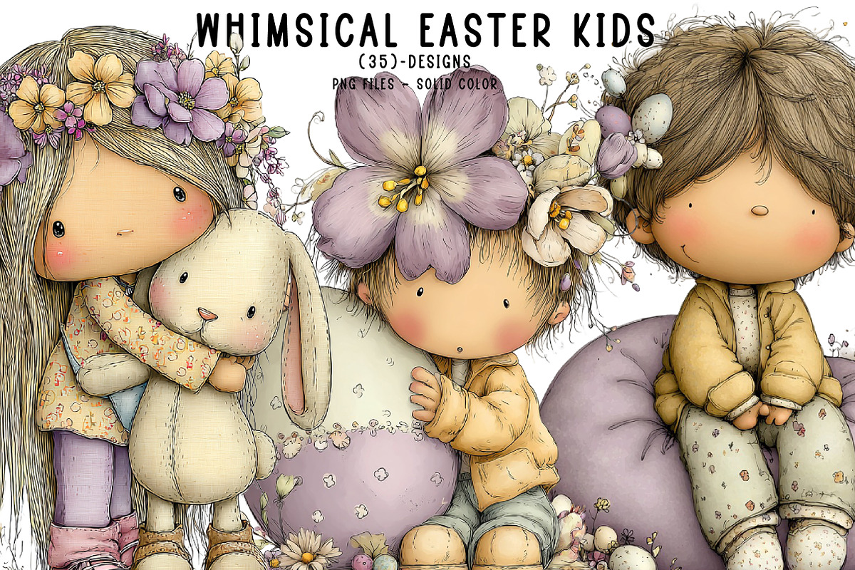 whimsical easter kids, an Illustration by CreationArt (Photo 1 of 6)