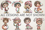 Whimsical Easter Boys Clipart Bundle, an Illustration by RobertsArt (Thumbnail 4 of 6)