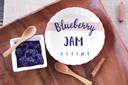 Blueberry Jam Script, a Script Font by Maria Zebroff (Thumbnail 1 of 7)
