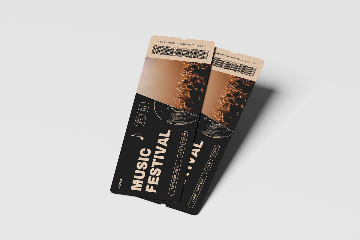 ticket mockup, a Print Template by kebunmockup (Photo 3 of 5)