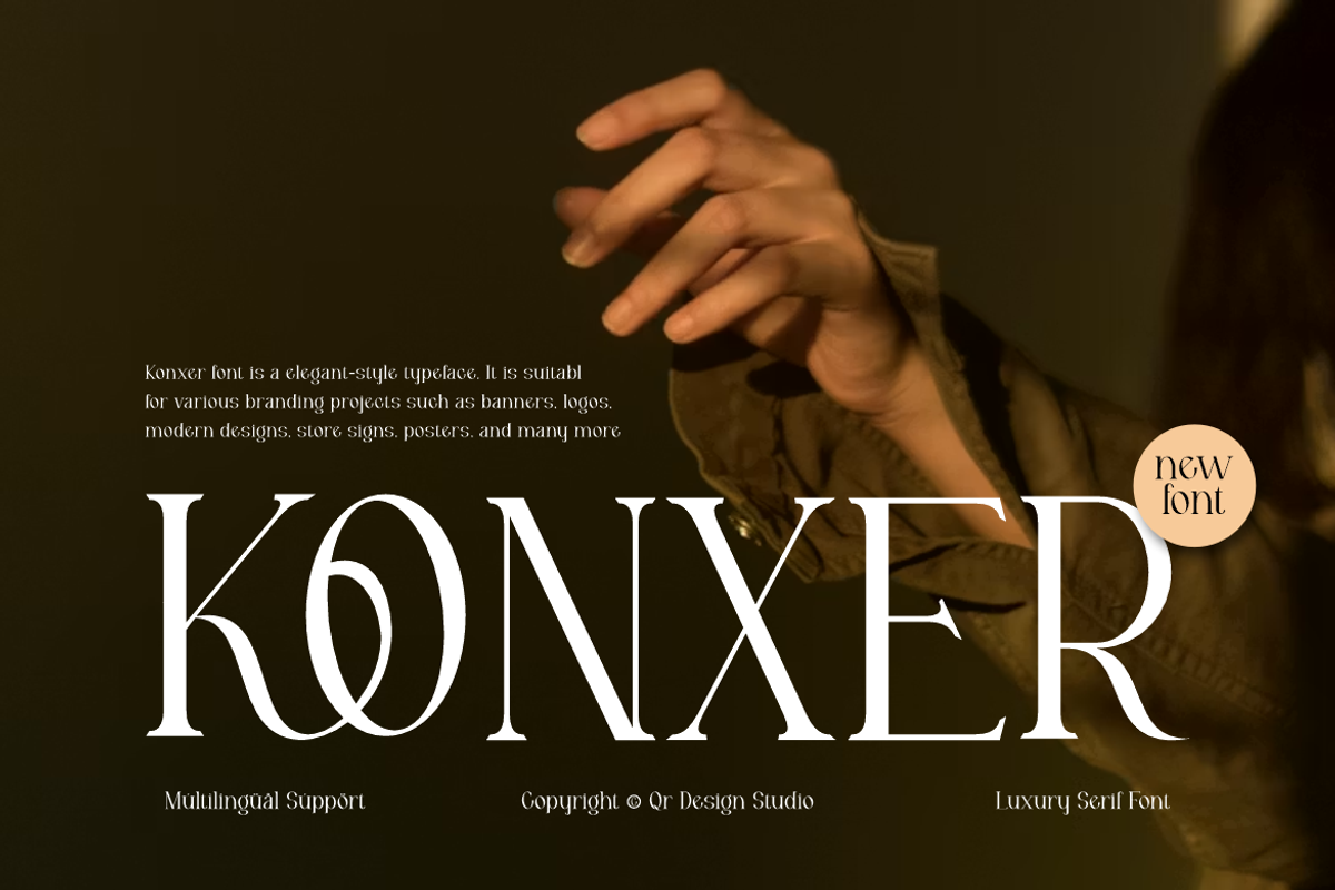 Konxer - Aesthetic Serif Font, a Serif Font by QR Design Studio (Photo 1 of 12)