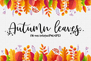 Textured autumn leaves (PNG+EPS), an Object Graphic by Art of Sun (Thumbnail 1 of 3)