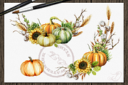 Pumpkin Truck Watercolor Clip Art, a Decorative Illustration by DioFlow (Thumbnail 5 of 6)