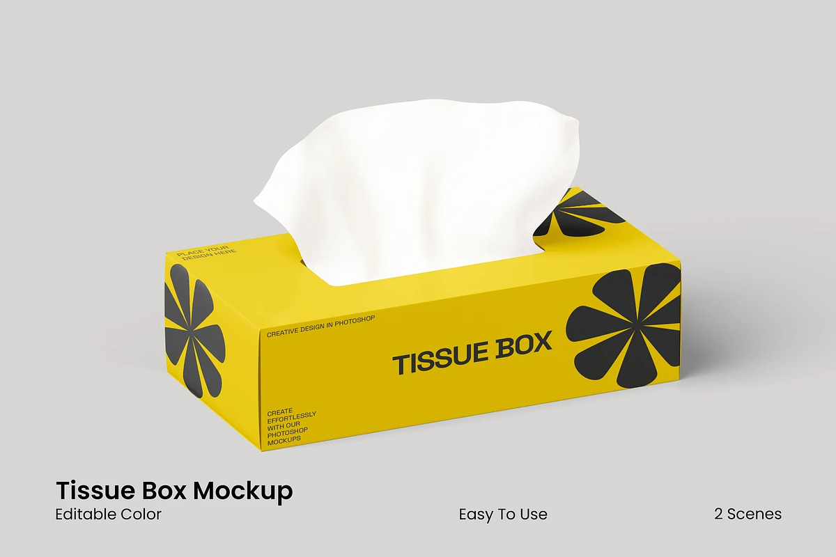 Tissue Box Mockup, a Household Mockup by renderstockmarket (Photo 1 of 3)