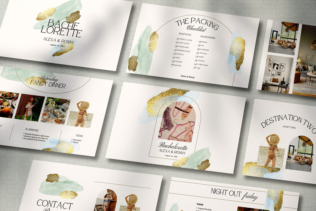 Luxury  Bachelorette Itinerary Canva, a Presentation Template by SKY CREATION (Photo 2 of 7)
