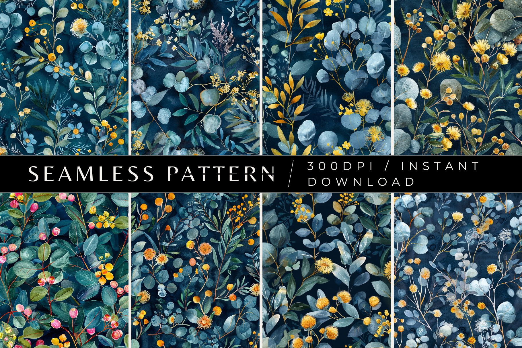 8 Australian Native Plants Patterns, a Pattern Graphic by Inknfolly