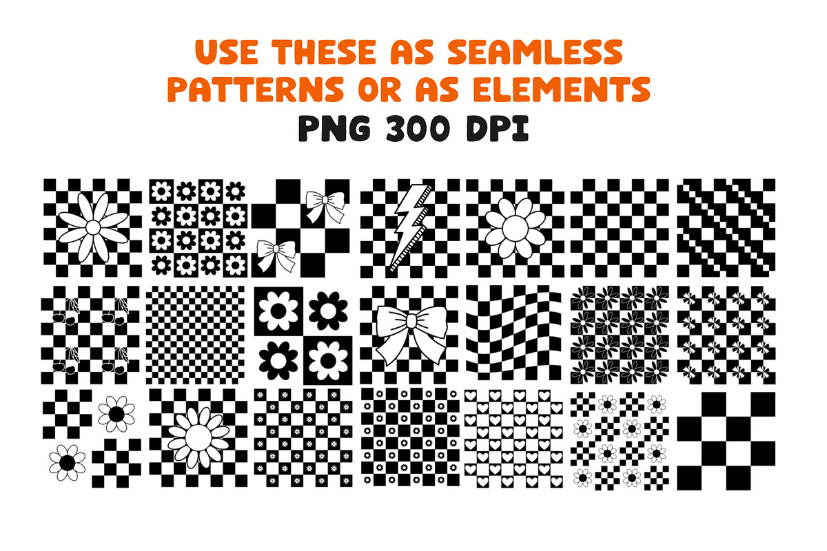 Checkered Clipart Black & White, a Pattern Graphic by Brush Lab (Photo 3 of 4)