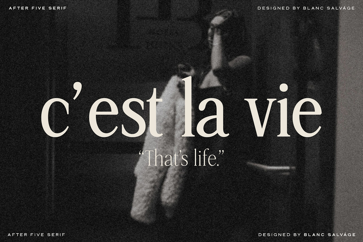 After Five Luxury Serif, a Serif Font by Blanc Salváge (Photo 2 of 9)