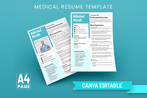 Medical Resume Template, a Print Template by Snapybiz