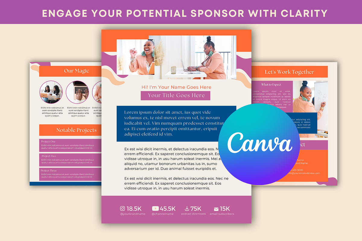 Infopreneur Media Kit Canva Template, a Marketing Template by Templates by Carey (Photo 5 of 6)