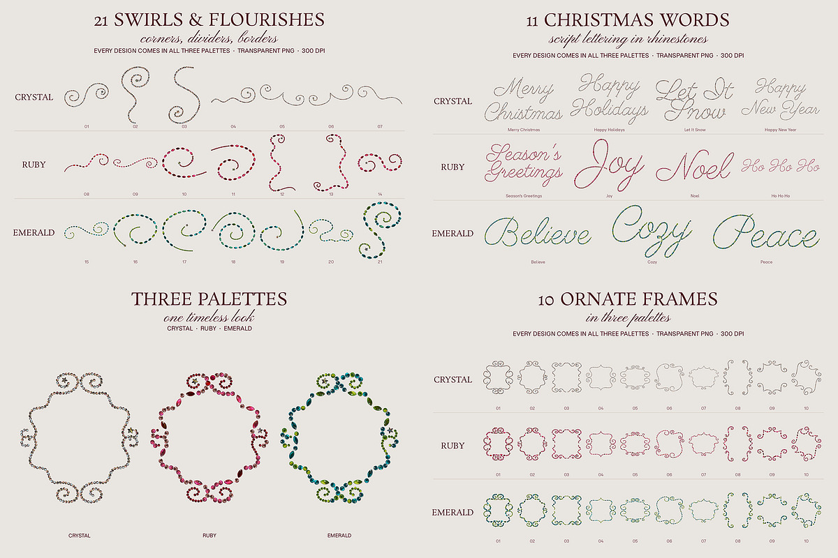 Rhinestone Swirls, Frames and Words, an Object Graphic by Anzhelika (Photo 6 of 10)
